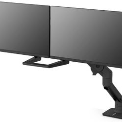 Ergotron – HX Dual Monitor Arm, VESA Desk Mount – for 2 Monitors Up to 32 Inches, 5 to 17.5 lbs Each – Matte Black
