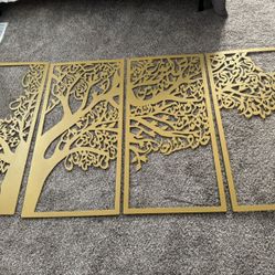 Large Islamic Metal Wall Art – Tree of Surahs (4 Quls)