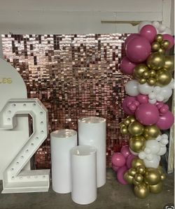 Rose Gold Shimmer Wall