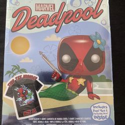 Funko Pop Marvel Mermaid Deadpool 321 Metallic Target Exclusive With XL Shirt