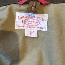 Filson Cover Cloth Mile Marker Coat Brown w/Hood. Size XL. 