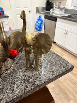 Brass Elephant Figurine Statue