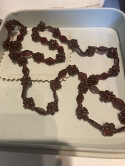 Garnet necklace. Gemstone 26 inch