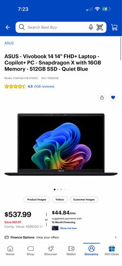 Asus Vivobook laptop