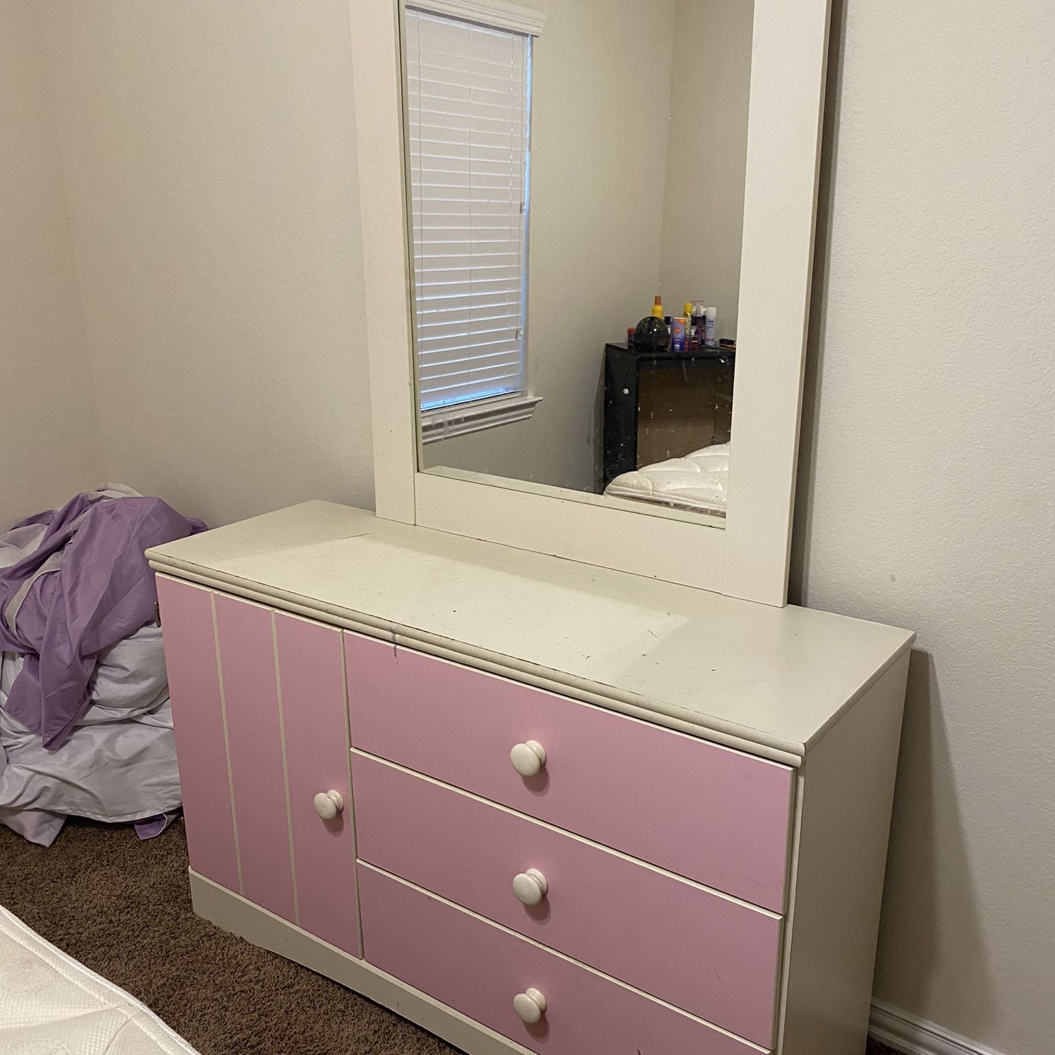 Pink & White Twin Bed