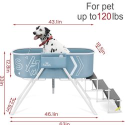 Like New! Large Portable Dog Bathtub With Stairs (