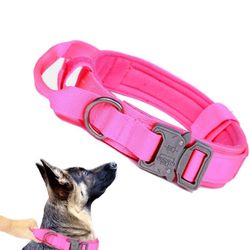 Tactical Dog Collar Adjustable Military Nylon Dog Collar with Control Handle M.