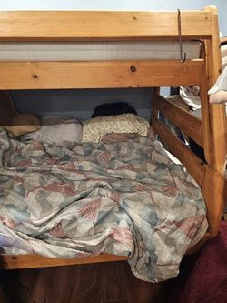 Wood Bunk Bed (twin over full) with Matresses