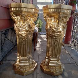 To Gold Tone Greek Pilars Simply Exquisite 32 Long 1 Feet Wide