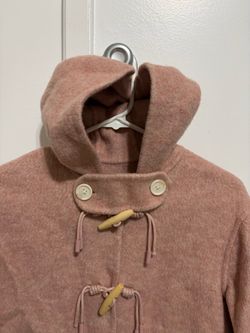 Pink Wool Duffle Coat with Hood
