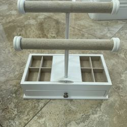 Cynthia Rowley White Wooden Jewelry Box 