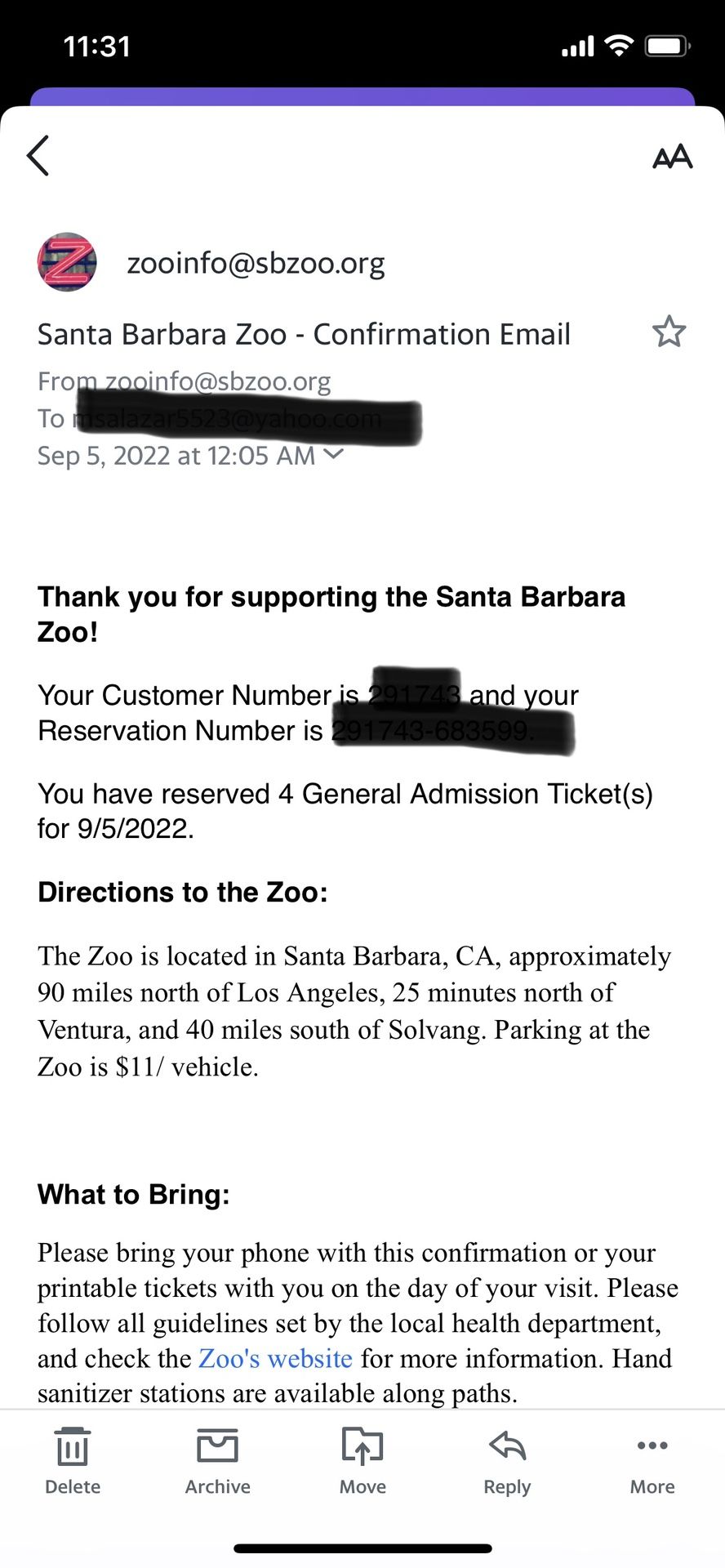 Zoo Tickets