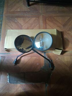 Round Motorcycle Rearview Mirrors Pair
