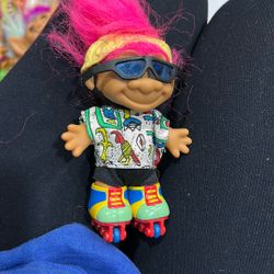 Vintage Russ Troll Doll My Lucky Troll Ice Skater