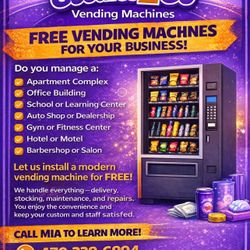 Free Never Pay Vending Machine For your business 