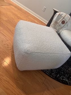 CB2 Ivory Pouf Ottoman