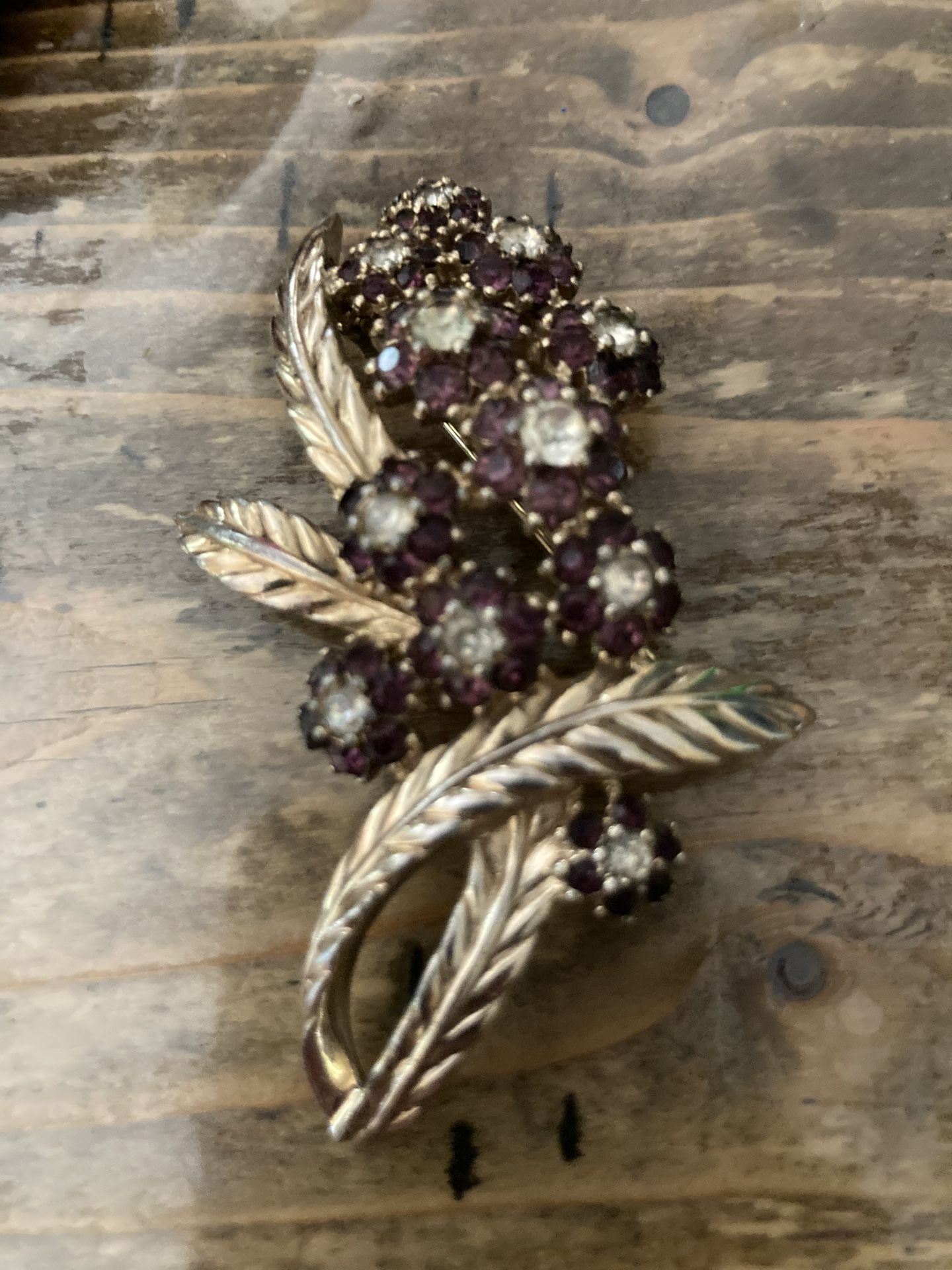 Amethyst Flower Brooch