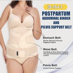 3 in 1 Postpartum Support Recovery Belly Wrap Waist/Pelvis Belt Body Shaper