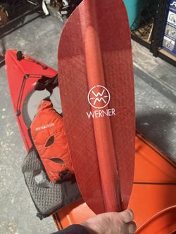 Carolina Perception Kayak With Werner Paddle And Life Vest