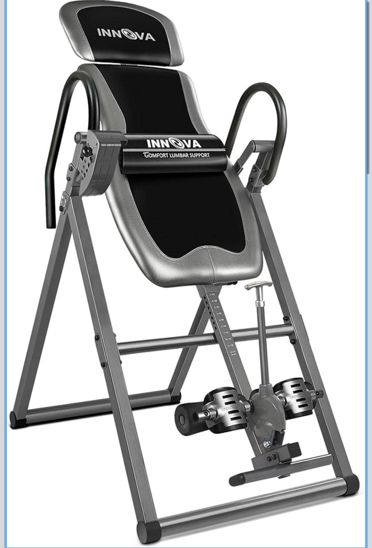 Innova Inversion Table with Adjustable Headrest, Reversible Ankle Holders, and 300 lb Weight Capacity
