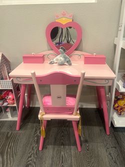 Girls Vanity, Mirror & Matching Chair