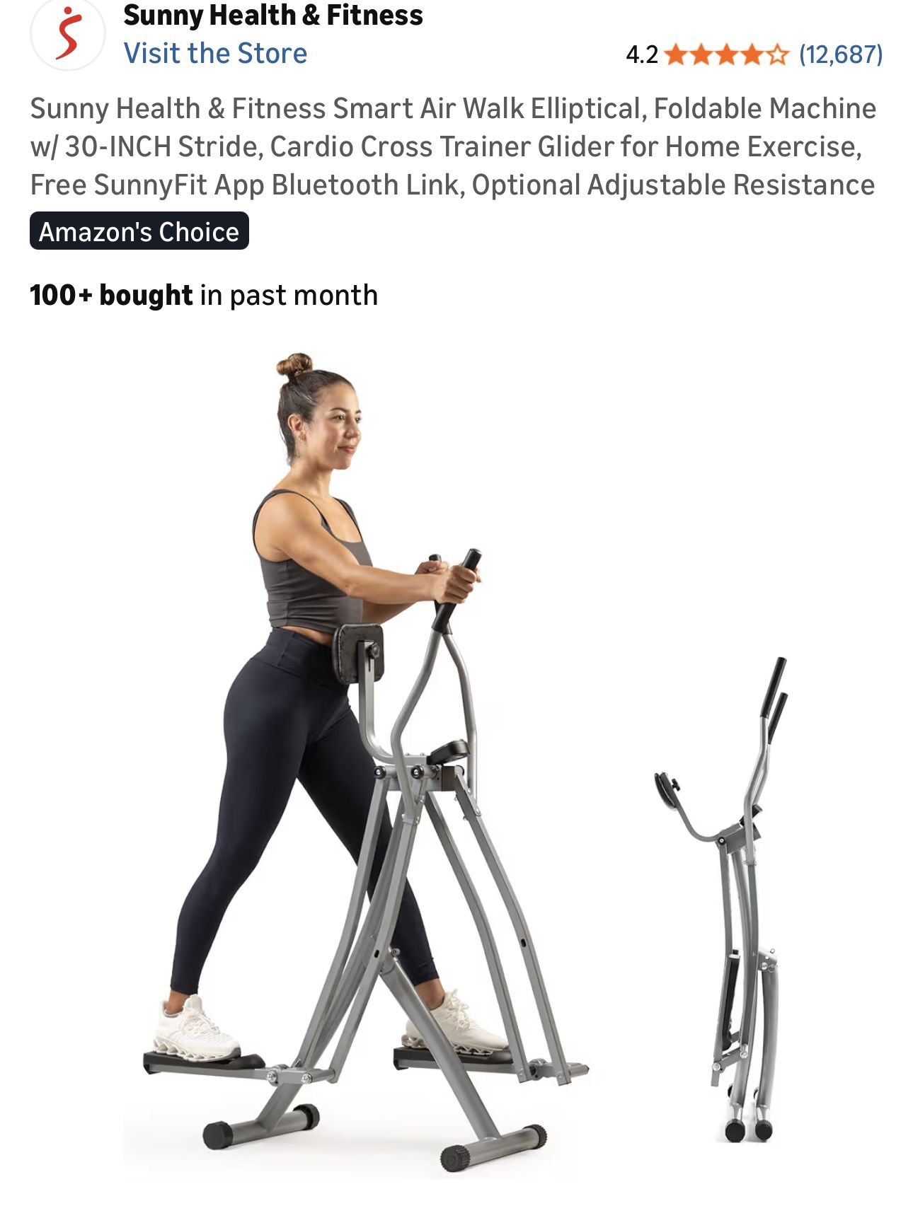Sunny Health & Fitness Smart Air Walk Elliptical