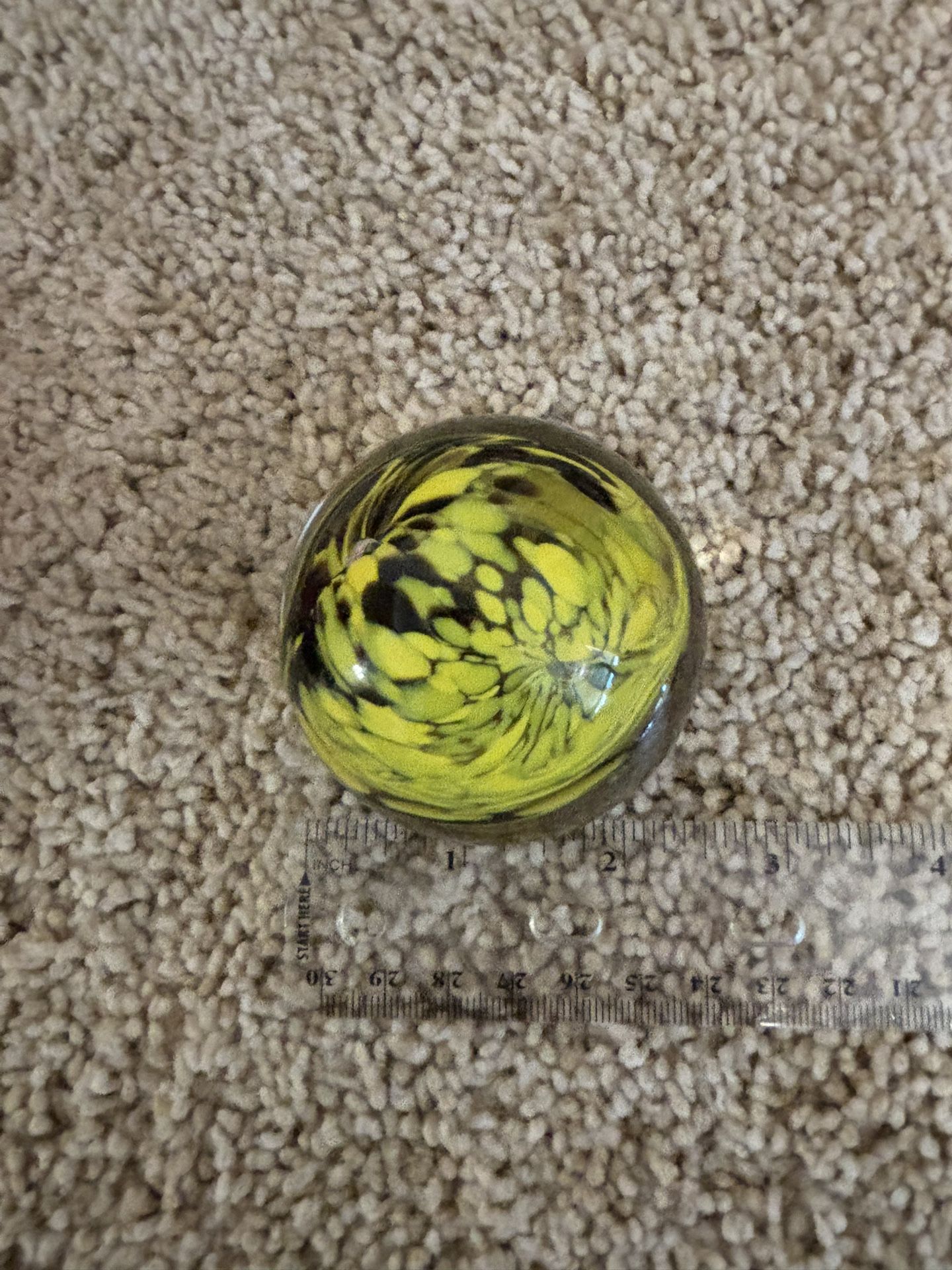 Yellow and Brown Swirled paperweight