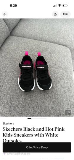 Skechers Kids Black and Pink Sneakers
