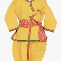 Traditional Indian Boy Costume yellow krishna  SIZE 3 T