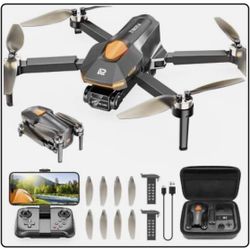 Drones with Camera, Brushless Motor FPV Foldable Mini RC Drone, One-Touch Takeoff, 5G WiFi, Auto Hover, 30-Min Flight Time 