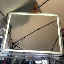 Touch Button Bathroom Mirror 36x28 Switchable Color LED with Defogger