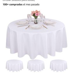 Manteles Blancos Mesa REDONDA size 70 Pulgadas 