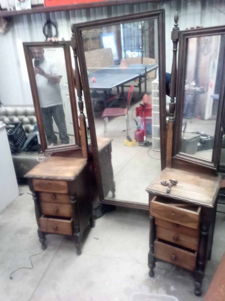 Antique Dresser And Mirrors