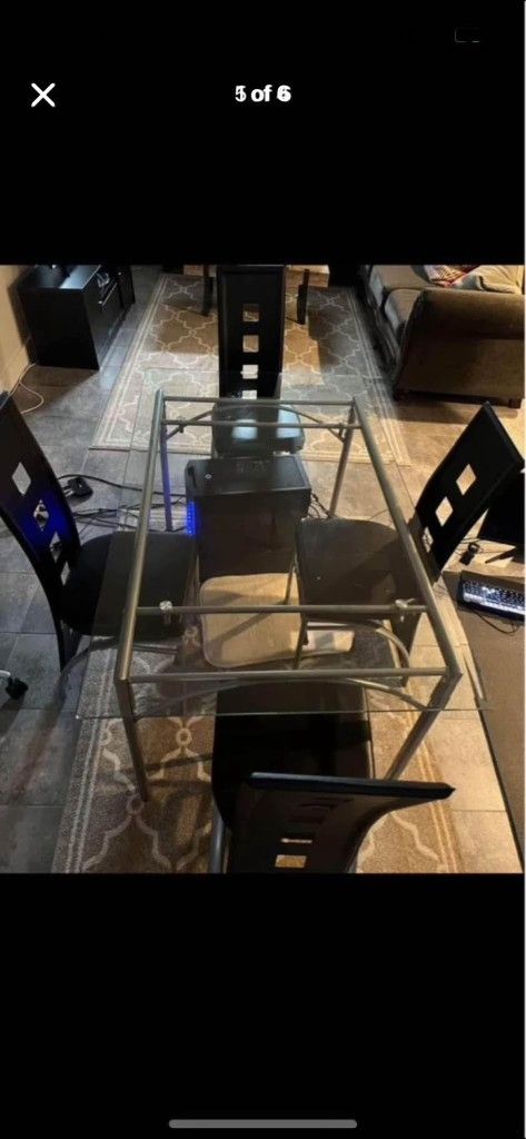 glass Dining Table 4 Chairs