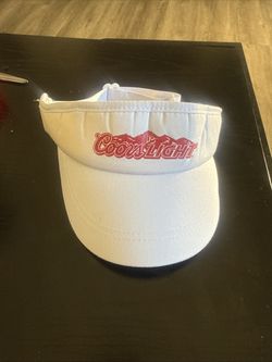Vintage Coors Light Embroiderd White Adjustable Visor Headwear Never Worn