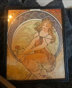 Alphonse Mucha Art Nouveau Framed Print