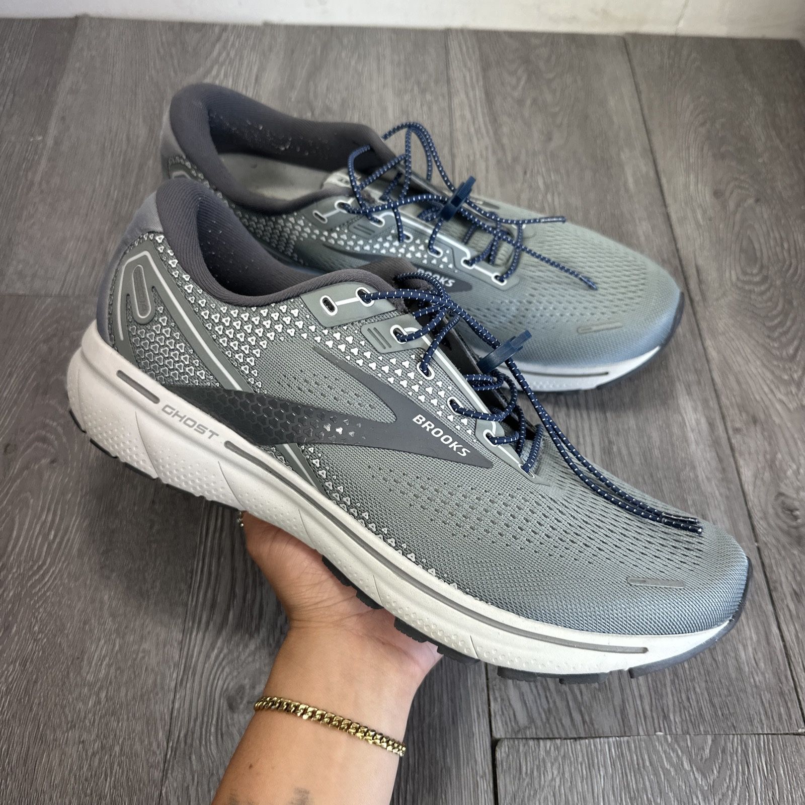 Brooks Ghost 14 Mens 13 Gray Running Shoes Athletic Gym 