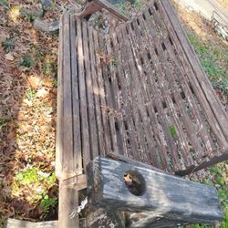 Antique Wooden Glider Swing