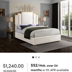 Upholstered Platform Bed- Never Used
