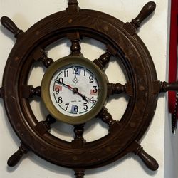 VTG Maritime Wheel Wall Clock 