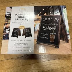 Table Top Chalk Board A-frame. Double Sided, 13x17