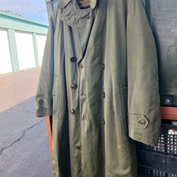 Vintage Army Field Trench Coat Small Short