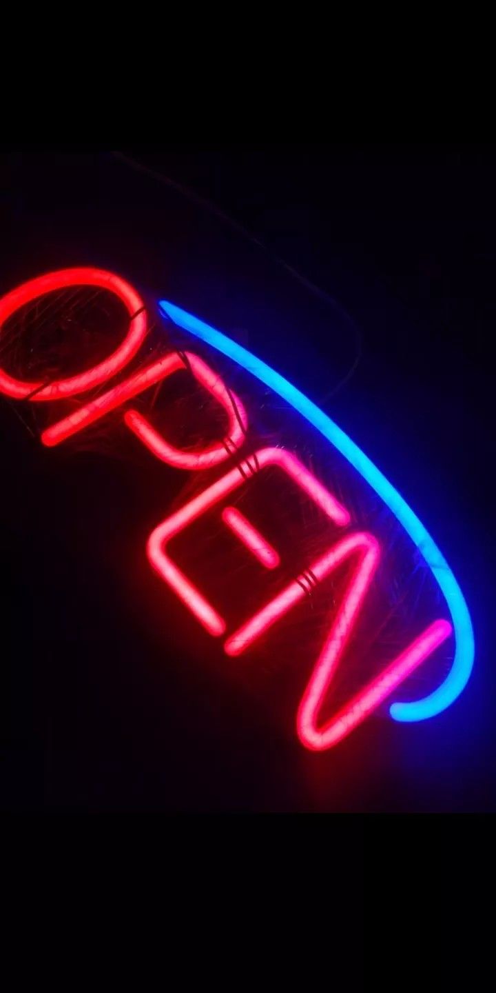 Open. Light sign