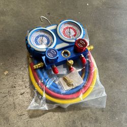 HVAC Refrigeration Manifold Gauges And Hoses For Mini Split R410a  Service 