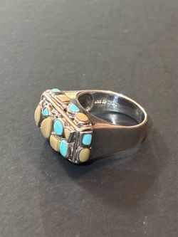 Vintage Sterling Silver 925 Turquoise Ring Size 8