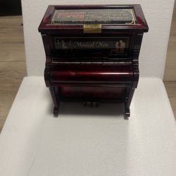 LikeNEW Floral Lacquer King Upright Piano Musical Note Jewelry Box Hidden Drawer H8 W7 D6