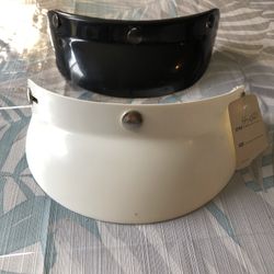 Motorcycle Helmet Snap Visors - Set Of 2, Black & White - NEW