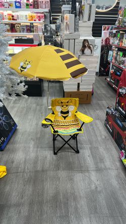 Yellow Bee Toddler Beach Chair With Umbrella 