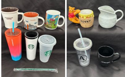 10 drinkware bundle of cold cups and coffee mugs - Starbucks Disney + more