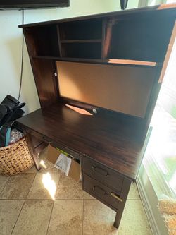 Dark wood desk